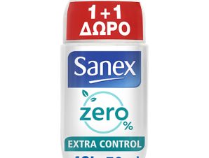 Αποσμητικό Roll On Zero% Extra Control Sanex (2X50ml) 1+1 Δώρο