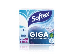 Χαρτοπετσέτες Λευκές Giga SOFTEX (90 τεμ) +10 τεμ Δώρο